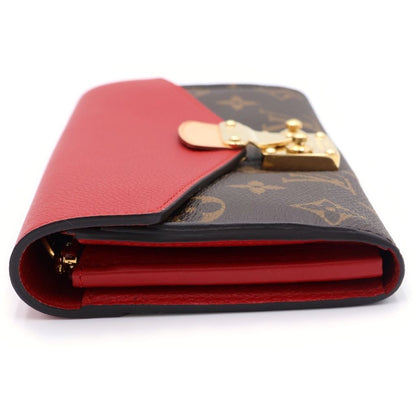 Louis Vuitton Monogram Portefeuille Pallas Brown Red Wallet — view 3