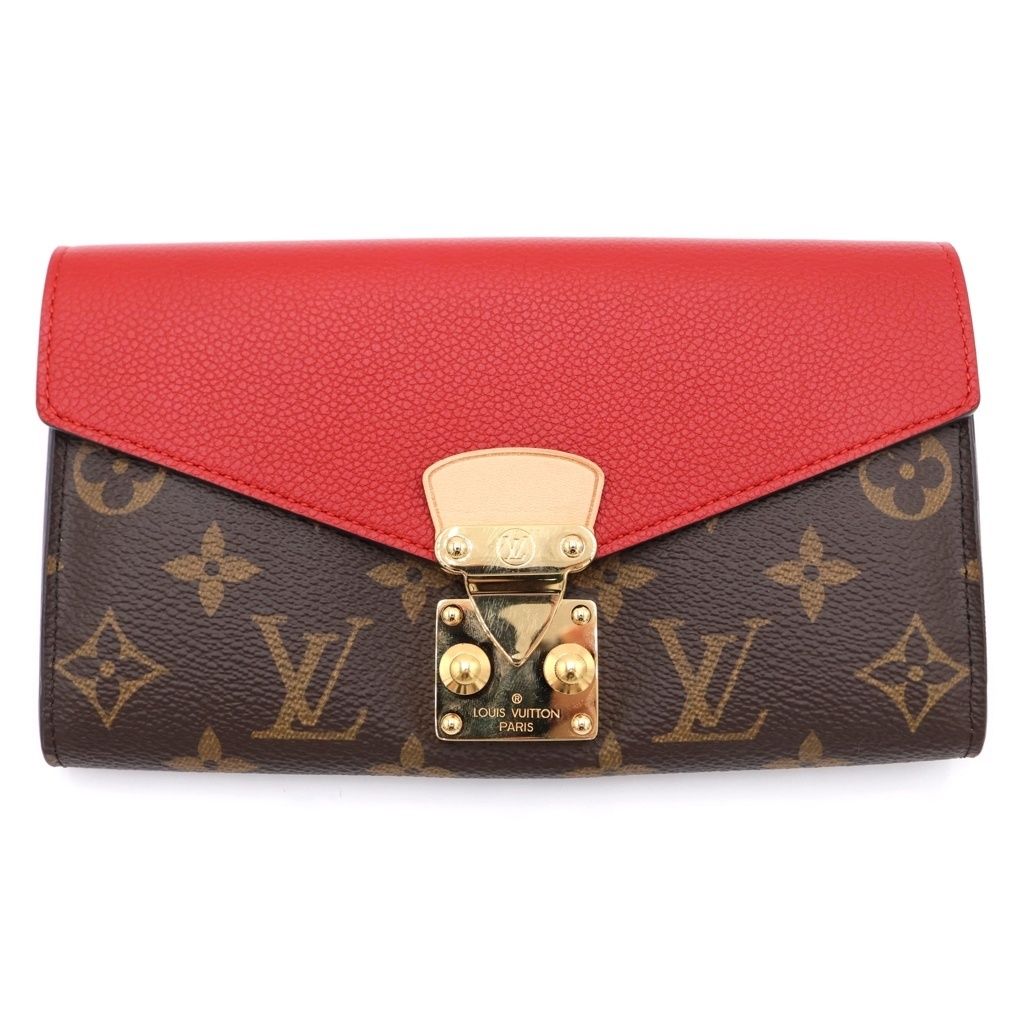 Louis Vuitton Monogram Portefeuille Pallas Brown Red Wallet