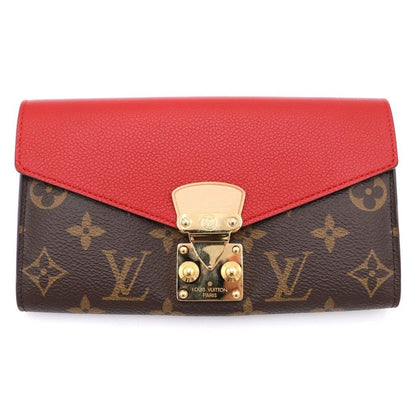 Louis Vuitton Monogram Portefeuille Pallas Brown Red Wallet