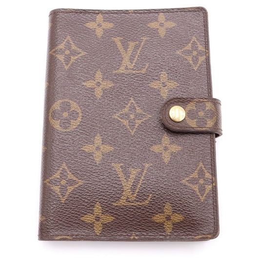 Louis Vuitton Monogram Agenda PM Binder Notebook Cover Brown Gold