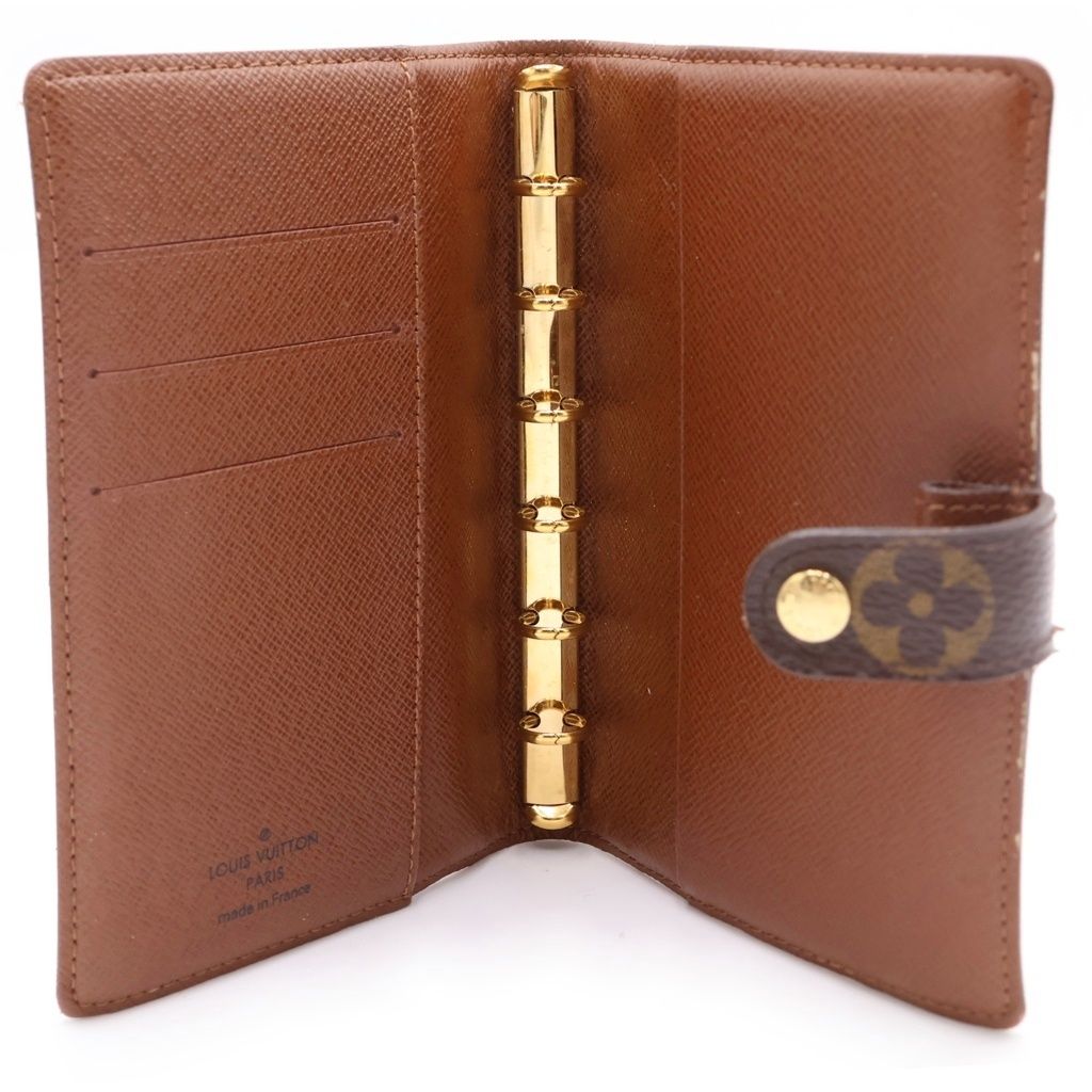 Louis Vuitton Monogram Agenda PM Binder Notebook Cover Brown Gold — view 4