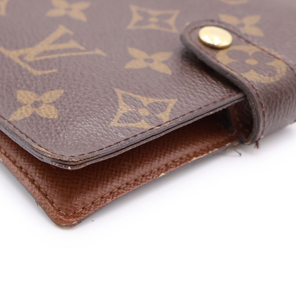 Louis Vuitton Monogram Agenda PM Binder Notebook Cover Brown Gold — view 5