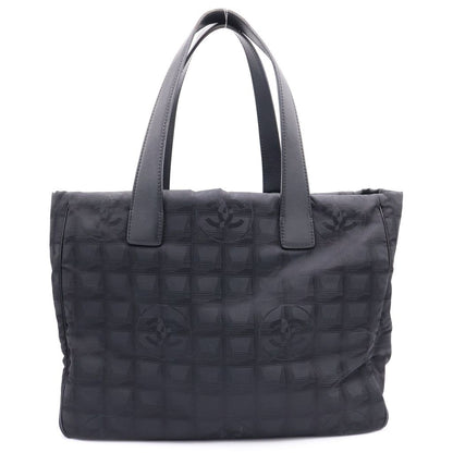 Chanel New Travel Line Tote Black Nylon Leather