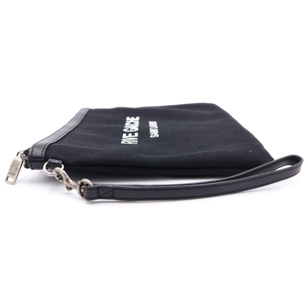 Saint Laurent Paris Clutch Canvas Fabric Black — view 3