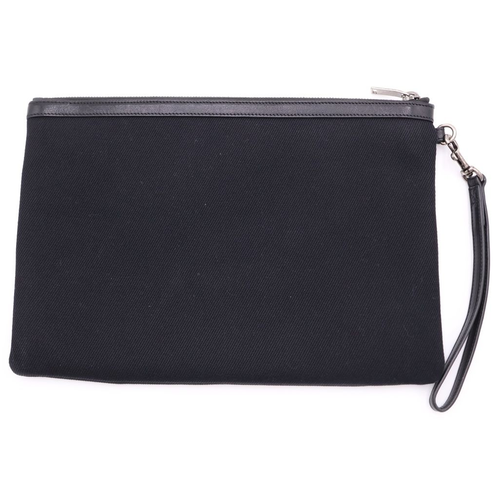Saint Laurent Paris Clutch Canvas Fabric Black — view 2