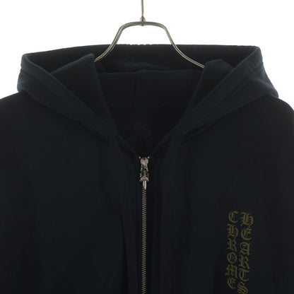 Chrome Hearts Vertical Logo Zip Up Hoodie Black — view 3
