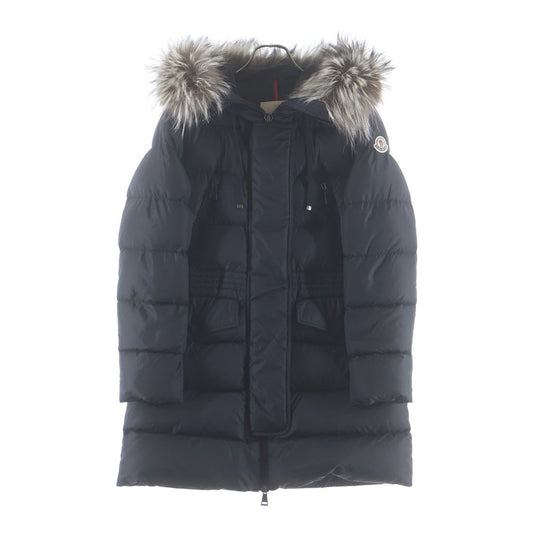 Moncler Aphroti Afroti Furred Down Jacket Long Coat Black