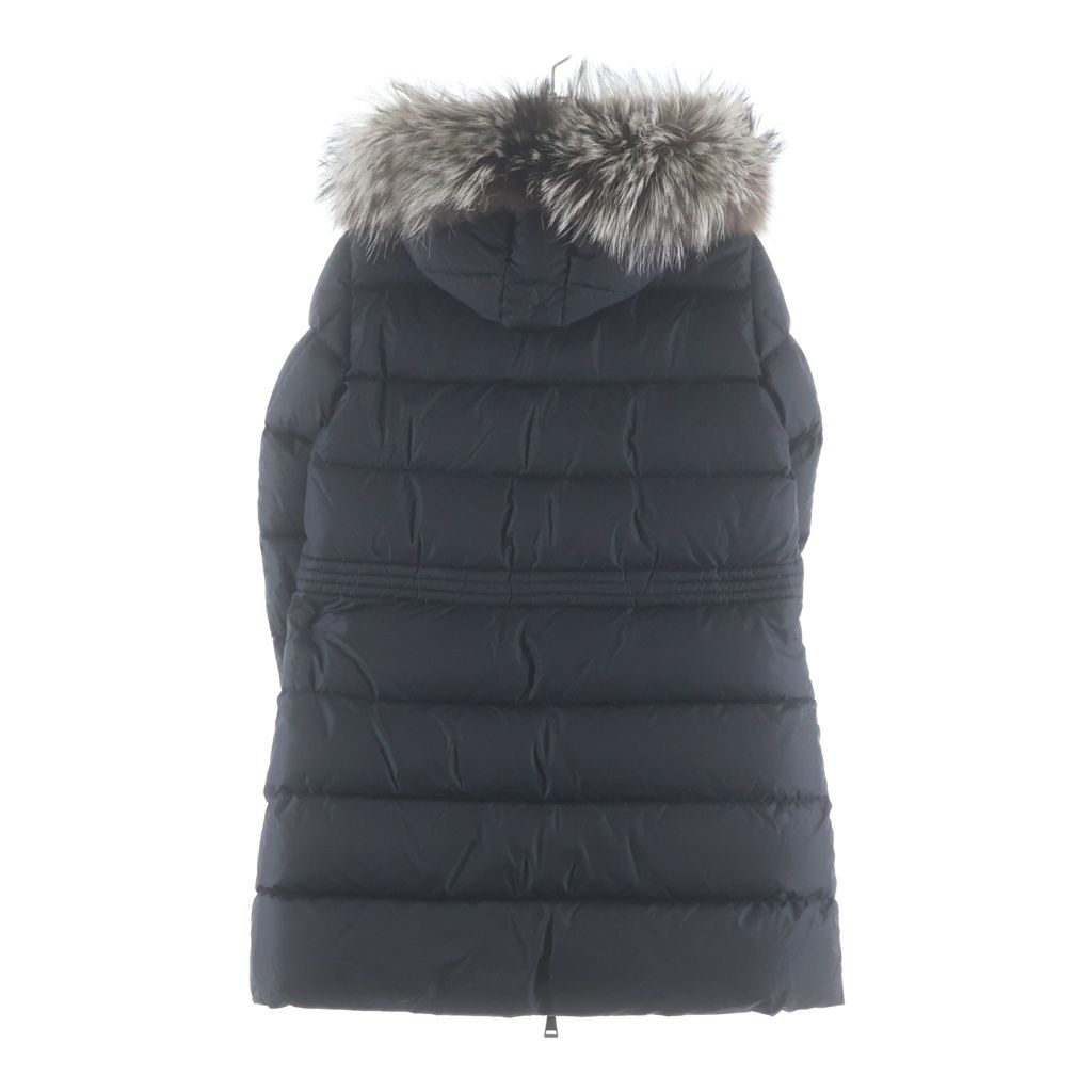 Moncler Aphroti Afroti Furred Down Jacket Long Coat Black — view 2