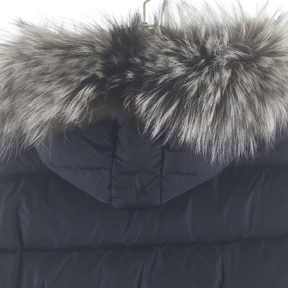 Moncler Aphroti Afroti Furred Down Jacket Long Coat Black — view 4