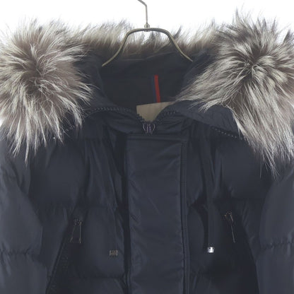 Moncler Aphroti Afroti Furred Down Jacket Long Coat Black — view 3