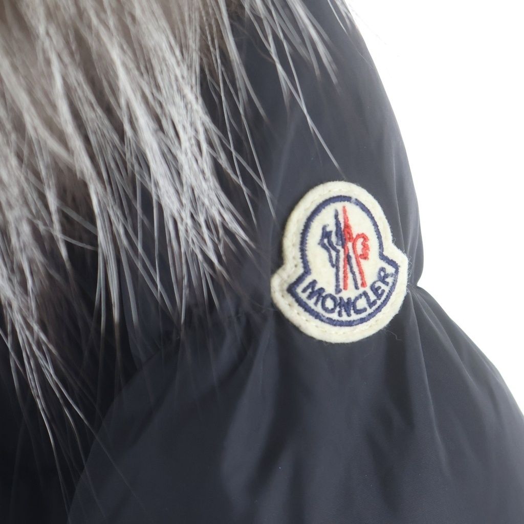 Moncler Aphroti Afroti Furred Down Jacket Long Coat Black — view 5