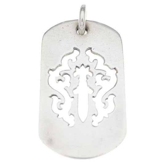 Chrome Hearts Tag Lrg Dagger Cutout Dog Tag Large Necklace Top