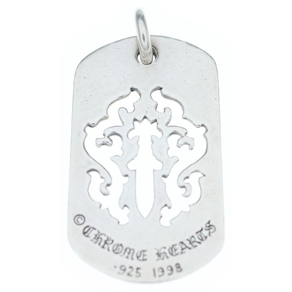 Chrome Hearts Tag Lrg Dagger Cutout Dog Tag Large Necklace Top — view 2