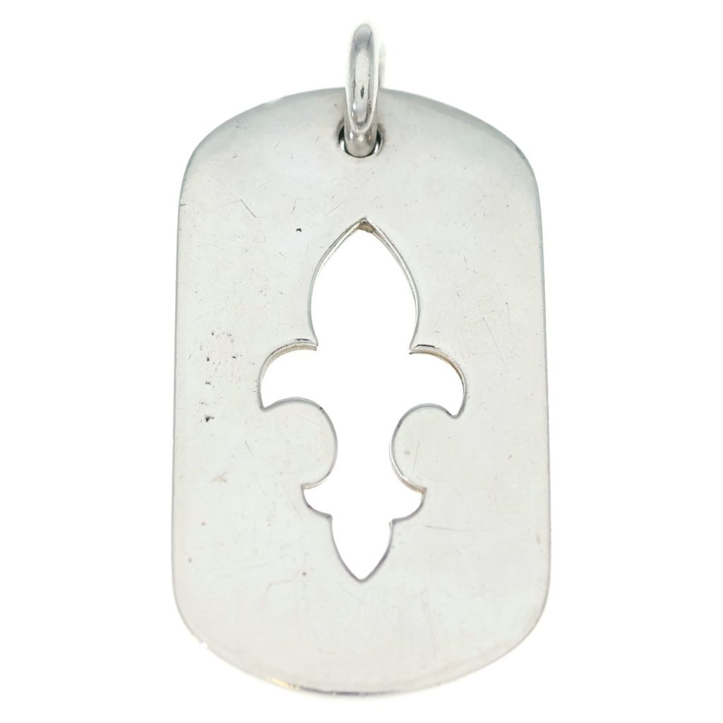 Chrome Hearts Tag Lrg BS Fluer BS Flag Dog Tag Silver Necklace Top