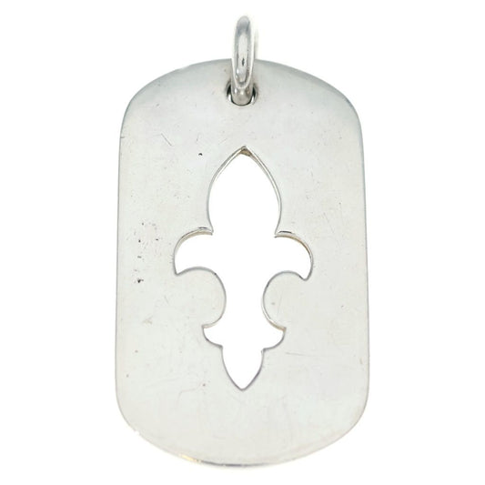 Chrome Hearts Tag Lrg BS Fluer BS Flag Dog Tag Silver Necklace Top