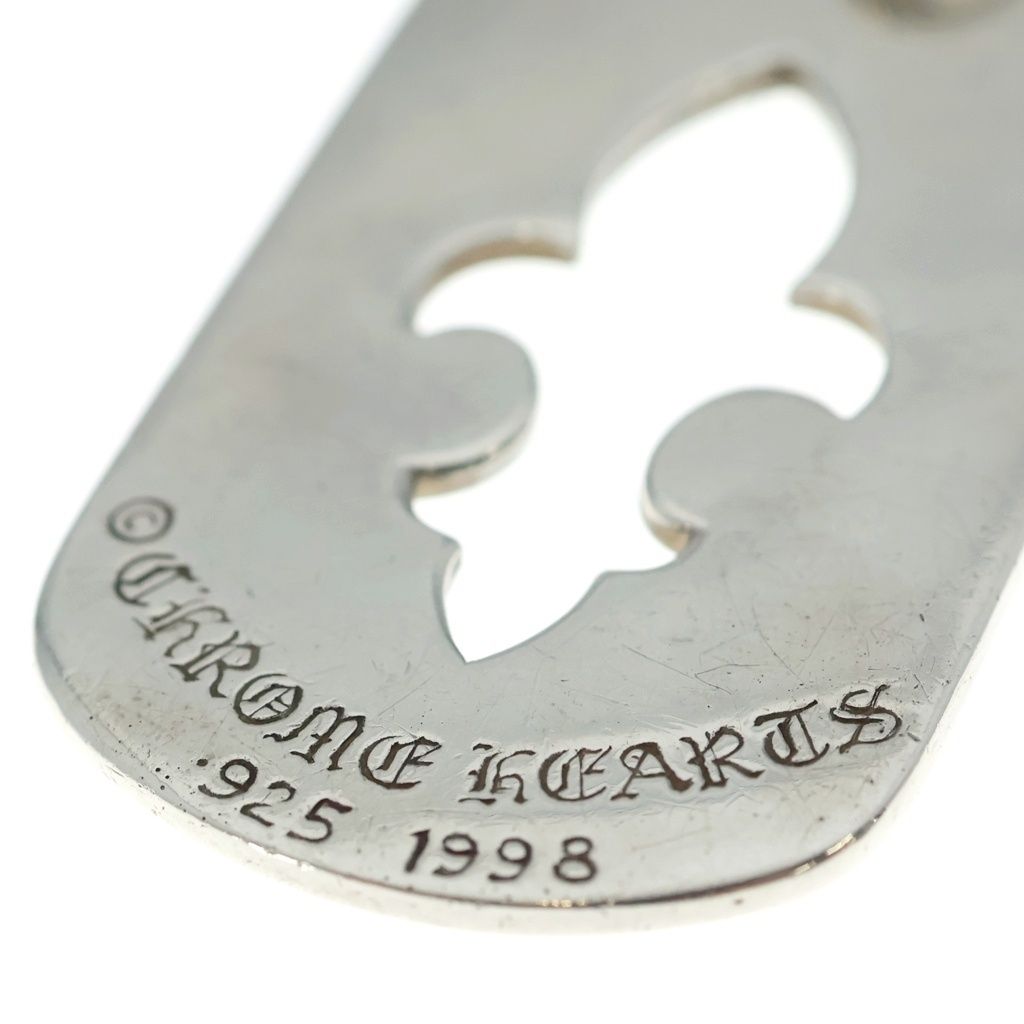 Chrome Hearts Tag Lrg BS Fluer BS Flag Dog Tag Silver Necklace Top — view 6
