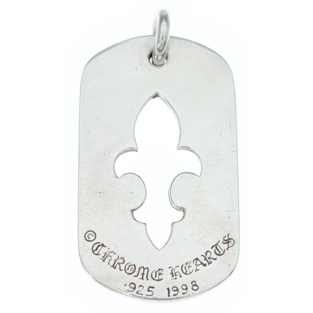 Chrome Hearts Tag Lrg BS Fluer BS Flag Dog Tag Silver Necklace Top — view 2