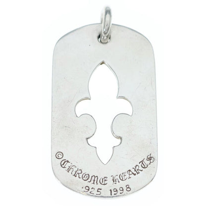 Chrome Hearts Tag Lrg BS Fluer BS Flag Dog Tag Silver Necklace Top — view 2