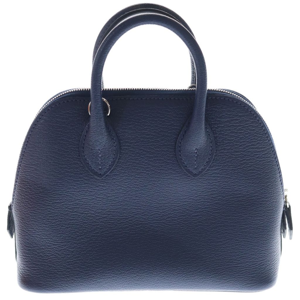 Hermes Bolide Mini Navy Chevre 2-Way Shoulder Bag Silver