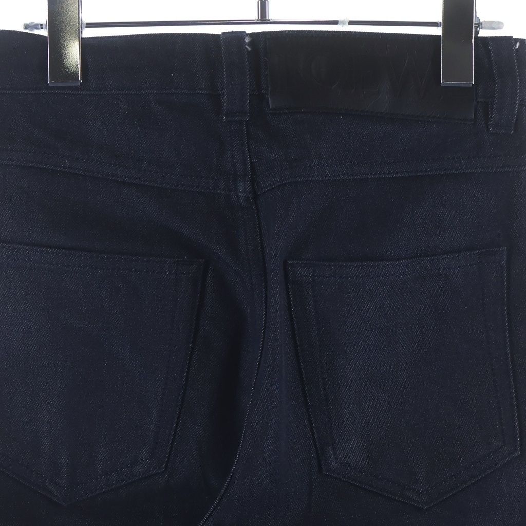 Loewe Leather Logo Patch Button Fly Fisherman Denim Pants Indigo — view 4