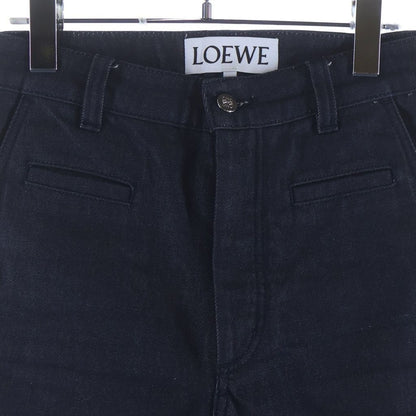 Loewe Leather Logo Patch Button Fly Fisherman Denim Pants Indigo — view 3