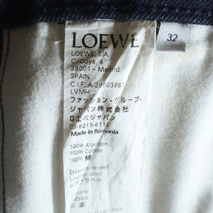 Loewe Leather Logo Patch Button Fly Fisherman Denim Pants Indigo — view 8
