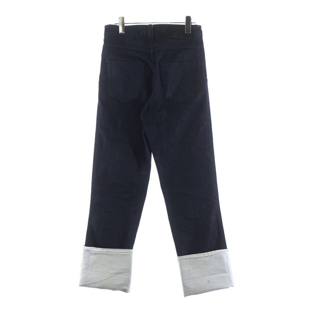Loewe Leather Logo Patch Button Fly Fisherman Denim Pants Indigo — view 2