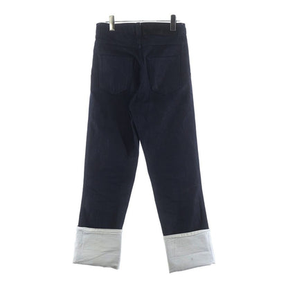 Loewe Leather Logo Patch Button Fly Fisherman Denim Pants Indigo — view 2