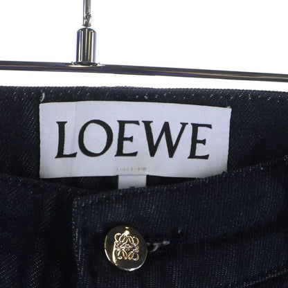 Loewe Leather Logo Patch Button Fly Fisherman Denim Pants Indigo — view 6