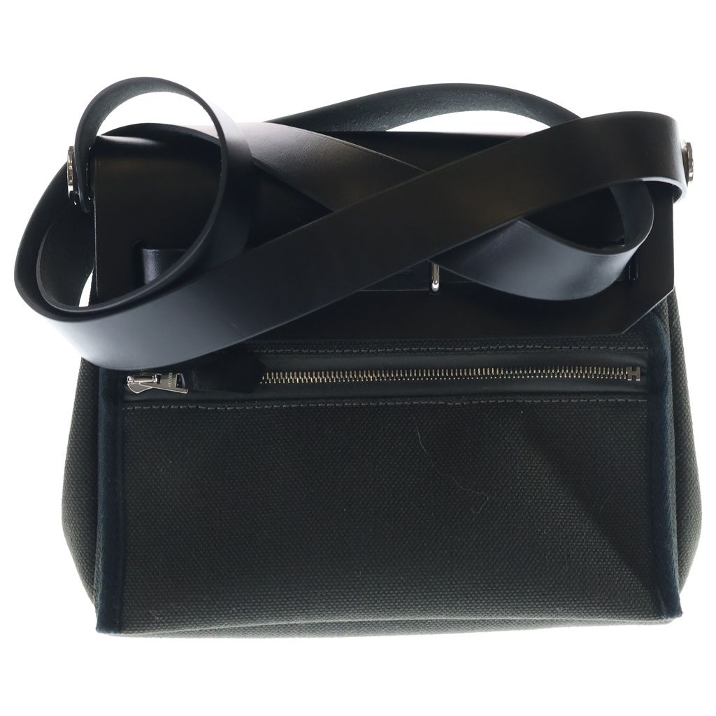 Hermes Herbag Zip Mini Toile Military Vache Hunter Leather Shoulder Bag Silver — view 2