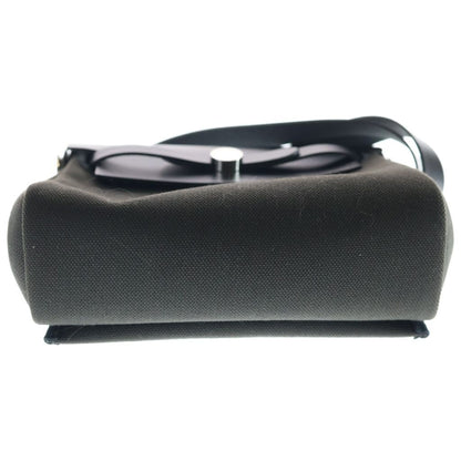 Hermes Herbag Zip Mini Toile Military Vache Hunter Leather Shoulder Bag Silver — view 4
