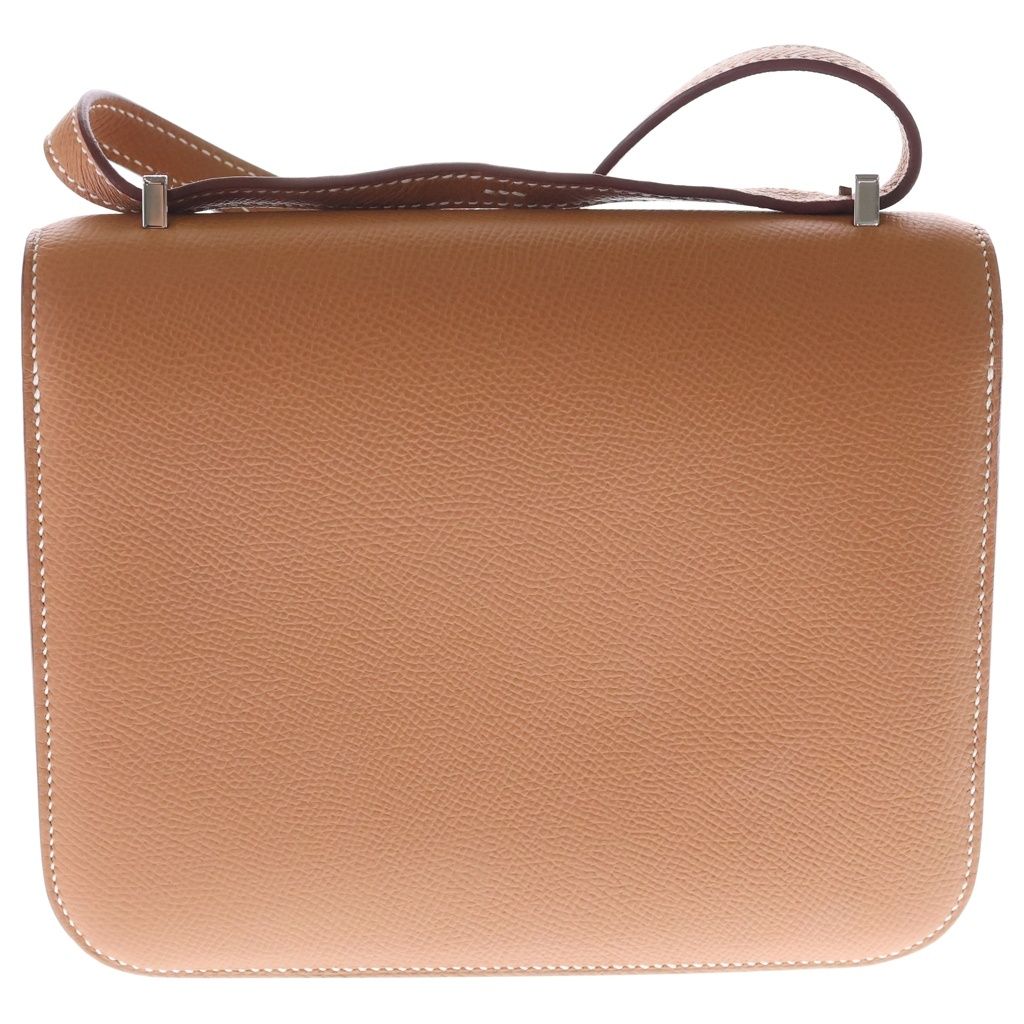 Hermes Constance Mini Logo Gold Epsom Leather Shoulder Bag Silver Brown — view 2