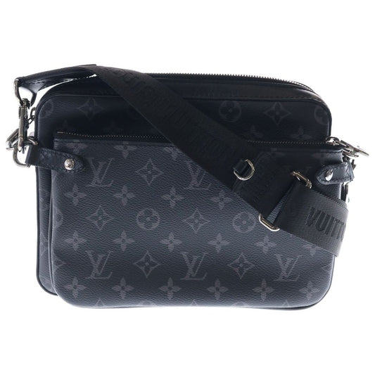 Louis Vuitton Trio Messenger Monogram Eclipse Shoulder Bag Pouch Black Gray