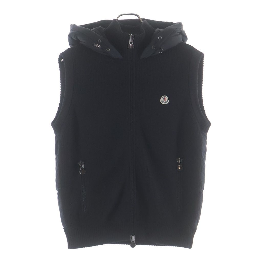 Moncler Maglione Tricot Gilet Front Logo Patch Knit Nylon Zip Up Jacket Vest