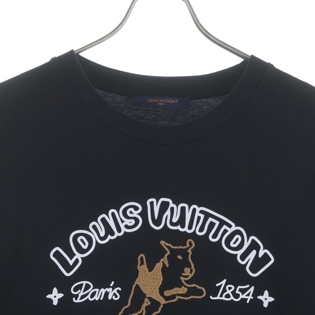 Louis Vuitton Jumping Dog Embroidered T-Shirt Dog Embroidery Black MM — view 3