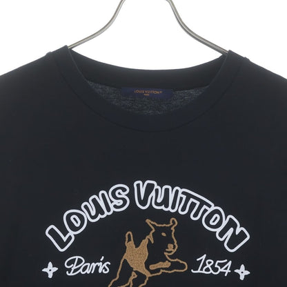 Louis Vuitton Jumping Dog Embroidered T-Shirt Dog Embroidery Black MM — view 3