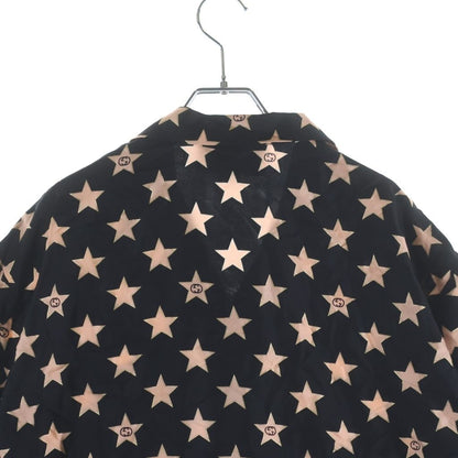 Gucci Interlocking Star All Over Print Silk Short Sleeve Open Collar Shirt — view 4