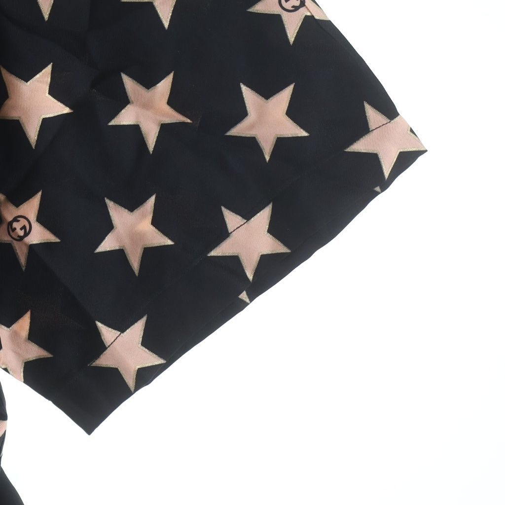 Gucci Interlocking Star All Over Print Silk Short Sleeve Open Collar Shirt — view 5