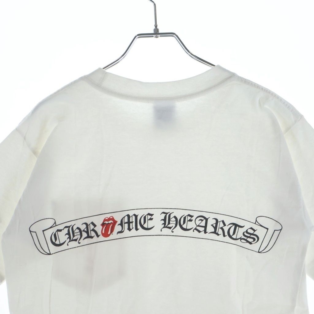 Chrome Hearts Vintage Lipstongue Lip and Tankle Neck Short Sleeve T-Shirt White — view 4