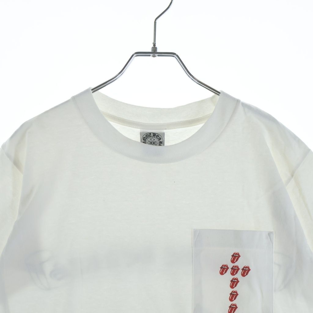 Chrome Hearts Vintage Lipstongue Lip and Tankle Neck Short Sleeve T-Shirt White — view 3