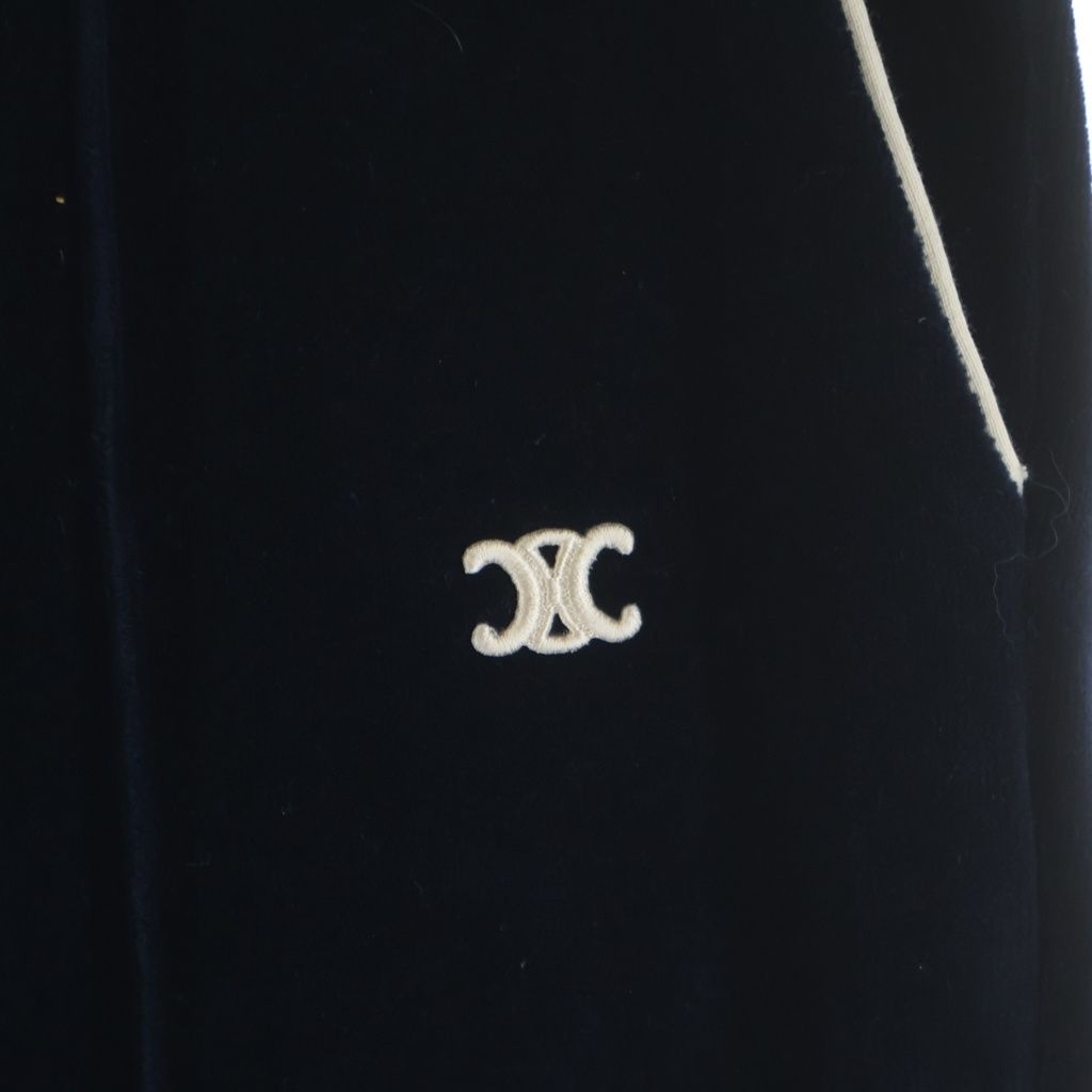 Celine Triomphe Flared Jersey Track Pants Navy — view 6