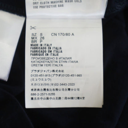 Miu Miu Cropped Jersey T-Shirt Short Sleeve Top Navy — view 8