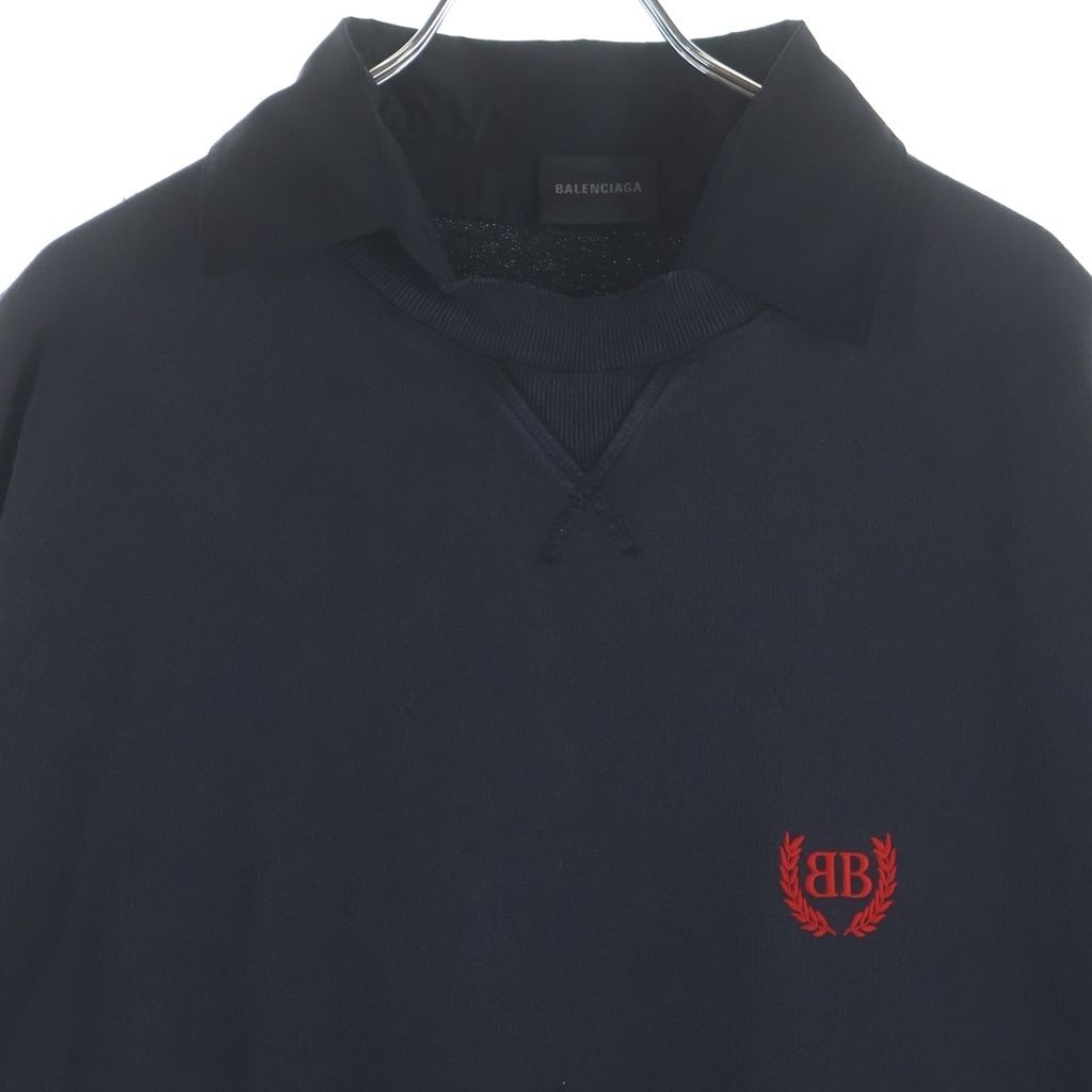 Balenciaga BB Logo Embroidery Shirt Collar Pleated Skirt Pullover Sweatshirt — view 3