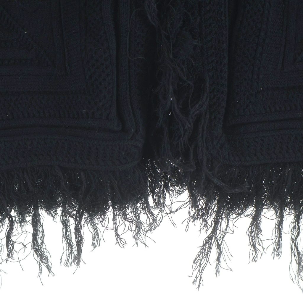 Chanel Camellia Button Cotton Knit Cardigan Black — view 6