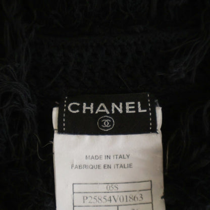 Chanel Camellia Button Cotton Knit Cardigan Black — view 7