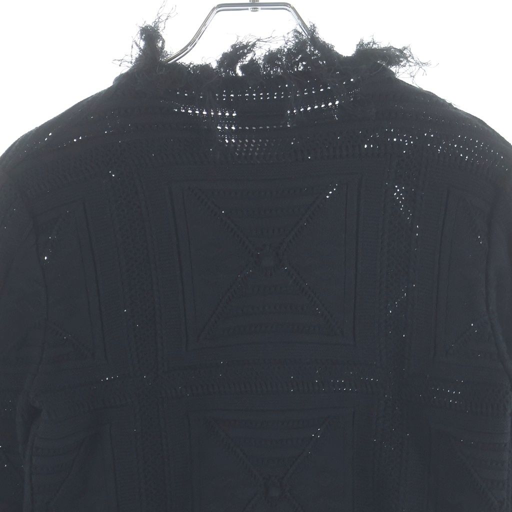 Chanel Camellia Button Cotton Knit Cardigan Black — view 4