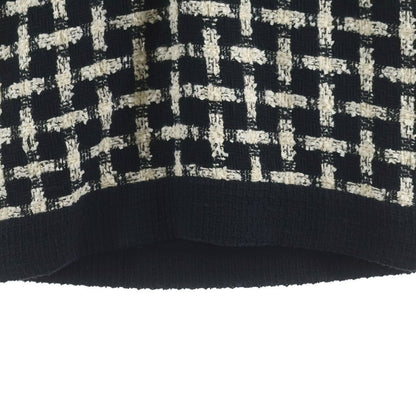 Chanel Tweed Check Allover Sleeveless Dress Black White — view 5