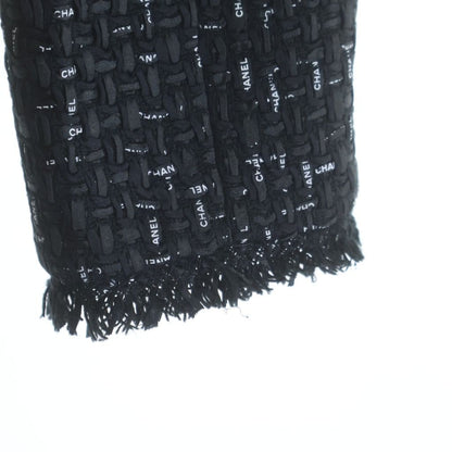 Chanel Logo Tweed Gripoix Button Double Breasted Jacket Black — view 5