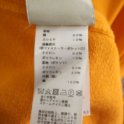 Hermes Cashmere Blend Cotton Knit Zip Up Hoodie Orange — view 7