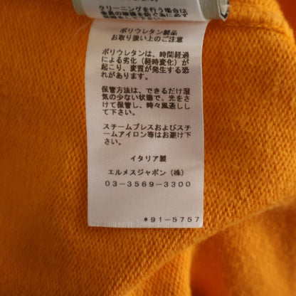 Hermes Cashmere Blend Cotton Knit Zip Up Hoodie Orange — view 8